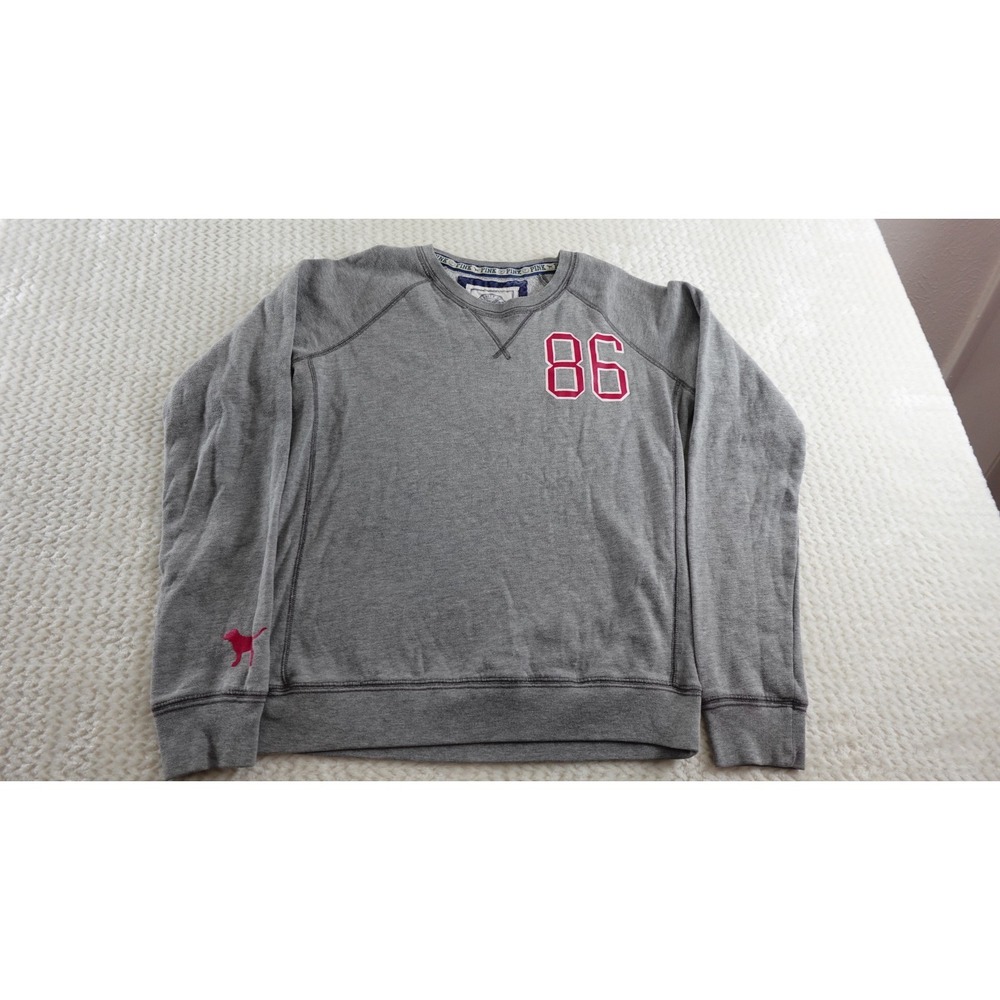 Pink Victoria Secret Women's Sweatshirt Size M University Fleece Lined